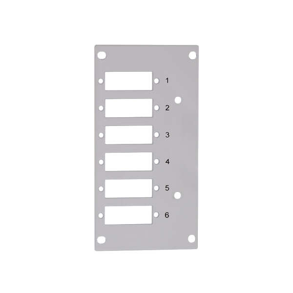 Naar omschrijving van FB5004 - Front plate for splice distributor, 6 x SC duplex / 6 x LC-Quad