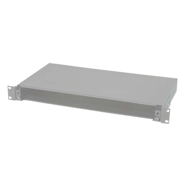 Naar omschrijving van FO-BOX-GR - FO-box 1HE 19 inch  uitschuifbaar kleur  grijs zonder Frontplaat