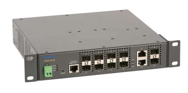 Naar omschrijving van FOS-3110 - 10-Port L2 Managed Gigabit Ethernet Fiber Switch, 8x GE SFP, 2x Combo RJ45/S