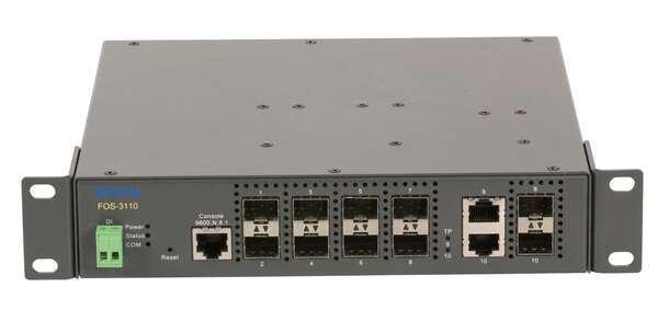 Naar omschrijving van FOS-3110 - 10-Port L2 Managed Gigabit Ethernet Fiber Switch, 8x GE SFP, 2x Combo RJ45/S