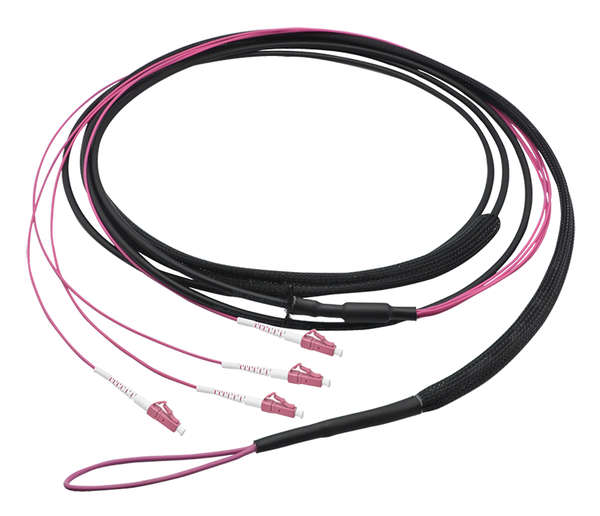 Naar omschrijving van FT1U070 - Fiber trunk cable U-DQ(ZN)BH, 4 cores multimode OM4, 70 m, LC/UPC - LC/UPC