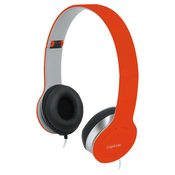 Naar omschrijving van HS0035 - Stereoheadset, 1x 3,5 mm koptelefoonaansluiting, rood