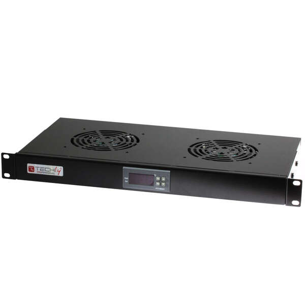 Naar omschrijving van I-CASE-FAN-TC2B - 2 Fans with LED Thermostat 1U Rack 19