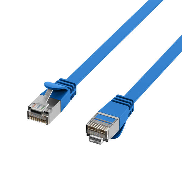 Naar omschrijving van K5545BL-1 - RJ45 Flat Patch Cord Cat.6A U/FTP PVC blue 1m