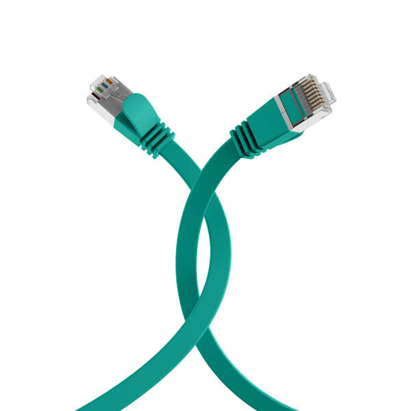 Naar omschrijving van K5545GN-1-5 - RJ45 Flachpatchkabel Cat.6A U/FTP PVC grün 1,5m