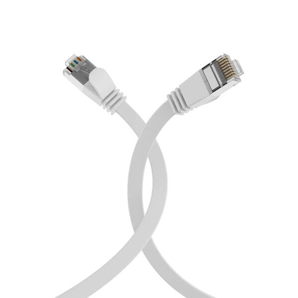 Naar omschrijving van K5545WS-5 - RJ45 Flat Patch Cord Cat.6A U/FTP PVC white 5m