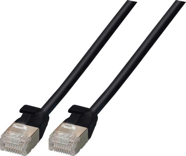 Naar omschrijving van K5547SW-3 - Cat.6A Patch cable U/FTP,  Raw cable TPE, 4,0mm ultraflex, 3m, black