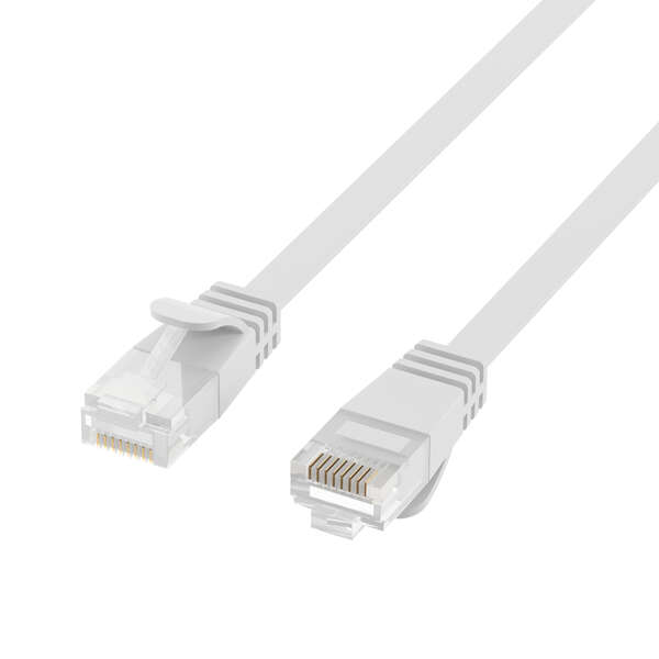 Naar omschrijving van K8107WS-1-5 - RJ45 Flat Patch Cord Cat.6A U/UTP PVC white 1.5m