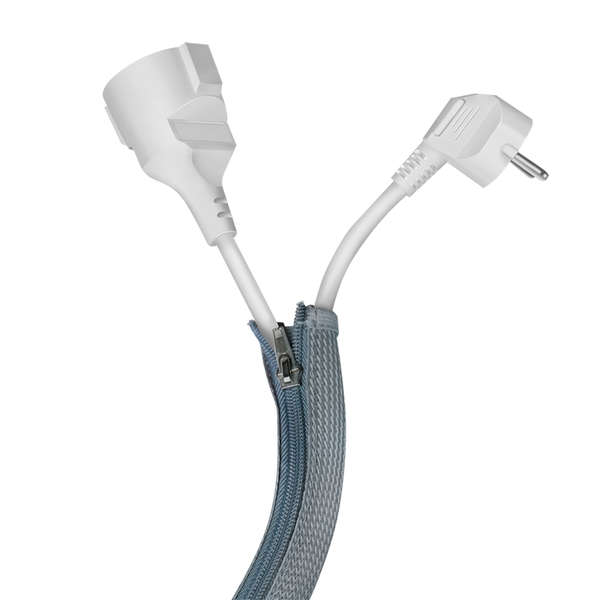 Naar omschrijving van KAB0073 - Flexible cable protection with zipper, 50 x 35 x 1000 mm grijs