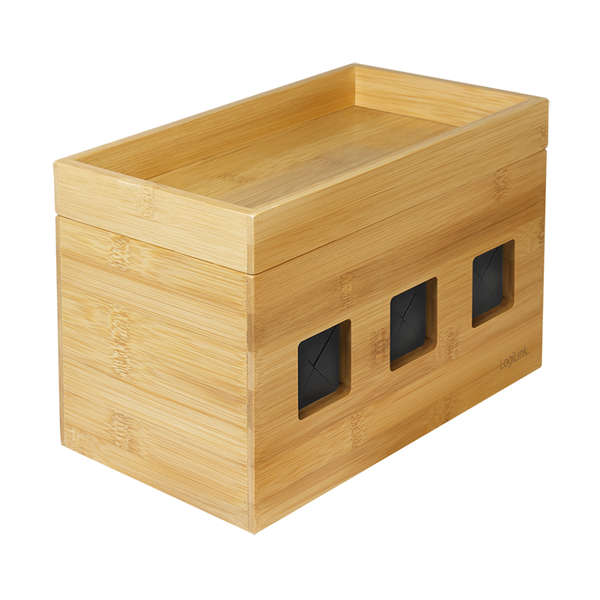 Naar omschrijving van KAB0076 - Kabelbox, 255x140x165 mm, bamboe