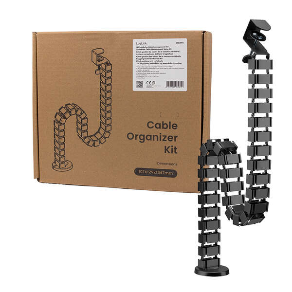 Naar omschrijving van KAB0092 - Flexible cable channel, Clamp-On version, 1347x129 mm, black