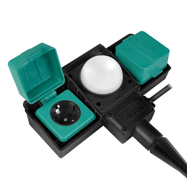 Naar omschrijving van LPS226 - Outdoor Socket, 2 sockets, with Day/Night Sensor