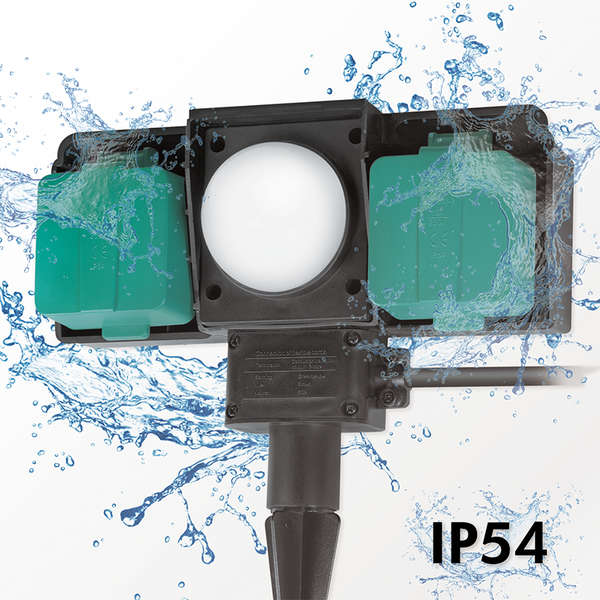 Naar omschrijving van LPS226 - Outdoor Socket, 2 sockets, with Day/Night Sensor