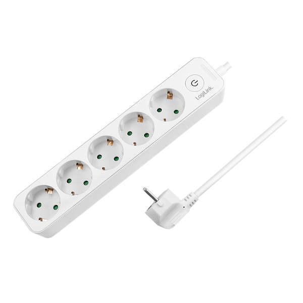 Naar omschrijving van LPS246 - Socket outlet 5-way + switch, 5x CEE 7/3, 1.5 m, white