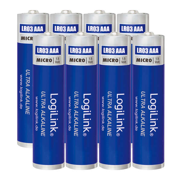 Naar omschrijving van LR03F8 - Ultra Power AAA alkaline batteries, LR03, Micro, 1.5V, 8pcs