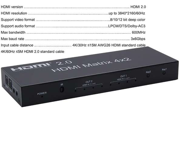 Naar omschrijving van 4X2-HDMI-MATRIX - HDMI Matrix 4x2