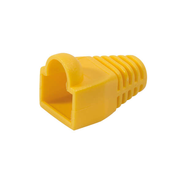 Naar omschrijving van MP0009 - RJ45 plug strain relief boot, 5.8 mm, Yellow, 100 pcs.