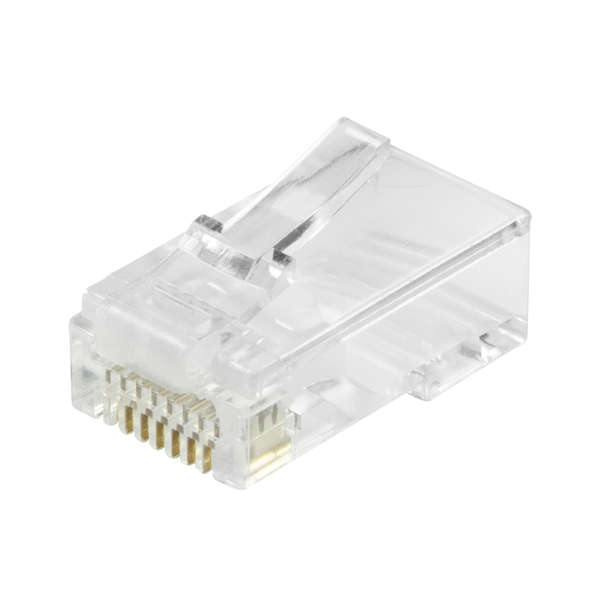 Naar omschrijving van MP0027 - RJ45 modular easy plug Cat.6 UTP RJ45, open front, 50 stuks