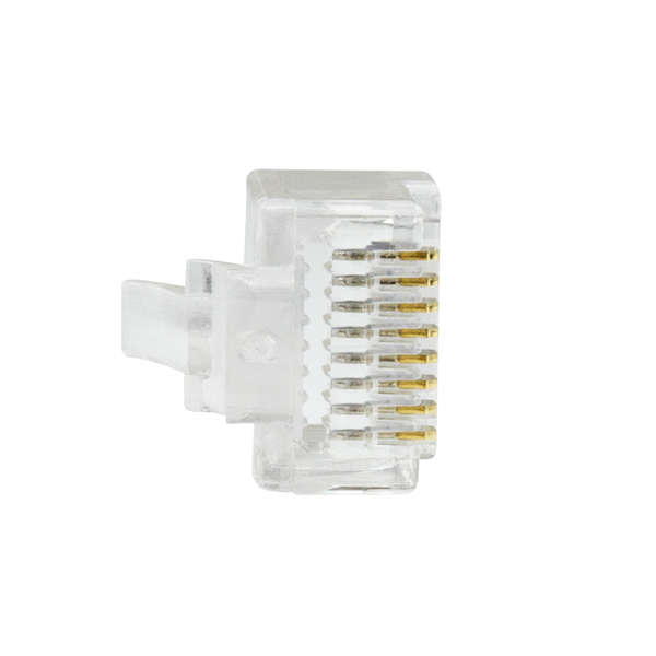 Naar omschrijving van MP0027 - RJ45 modular easy plug Cat.6 UTP RJ45, open front, 50 stuks