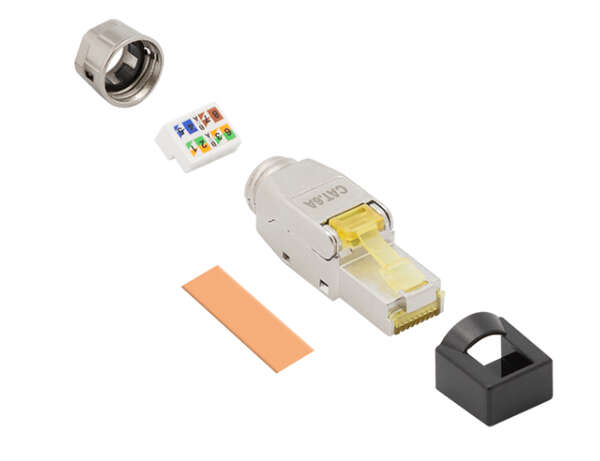 Naar omschrijving van MP0085 - Field assembly Cat.8.1 RJ45 plug, shielded, extra short
