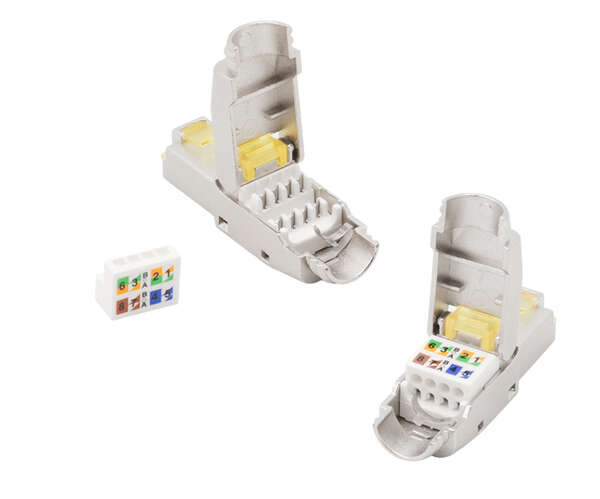 Naar omschrijving van MP0085 - Field assembly Cat.8.1 RJ45 plug, shielded, extra short