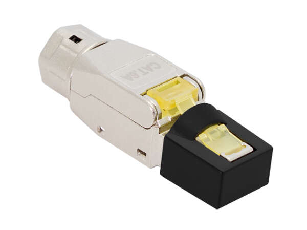 Naar omschrijving van MP0085 - Field assembly Cat.8.1 RJ45 plug, shielded, extra short
