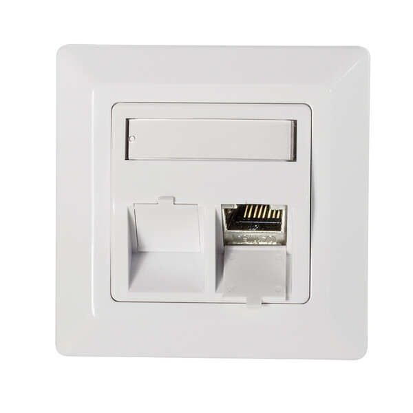 Naar omschrijving van NK4020 - Keystone Faceplate 45° for 2 modules, signal white Ral 9003