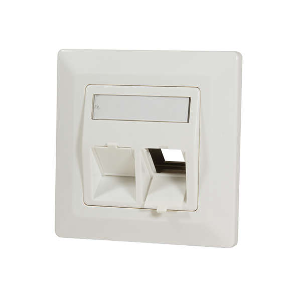 Naar omschrijving van PAWA-L - Keystone faceplate for 2 keystone jacks, pure white (NK4021)