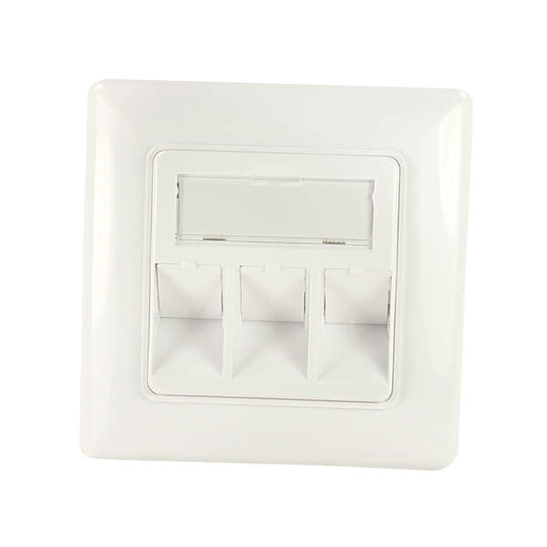 Naar omschrijving van NK4055 - Keystone faceplate for 3 keystone jacks,  pure white