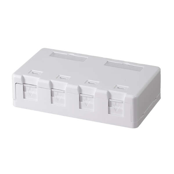 Naar omschrijving van NK4085 - Keystone surface mount box 4-port, with shutter