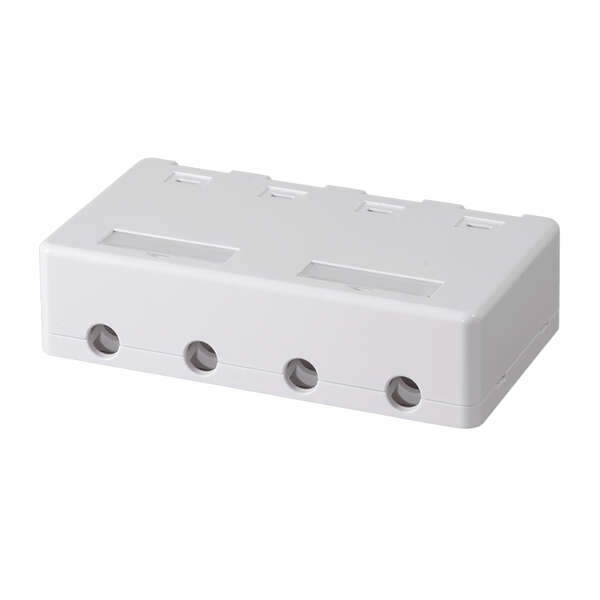 Naar omschrijving van NK4085 - Keystone surface mount box 4-port, with shutter