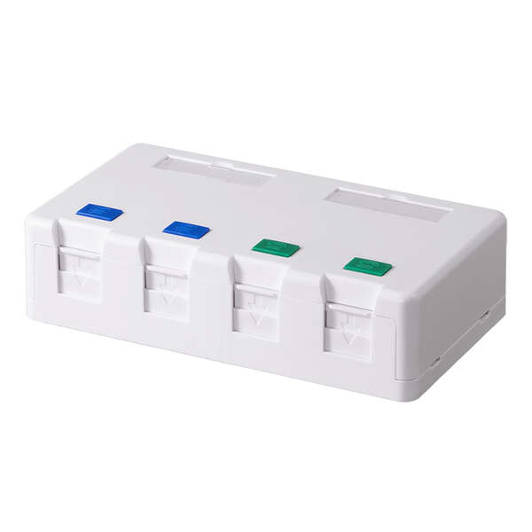 Naar omschrijving van NK4085 - Keystone surface mount box 4-port, with shutter