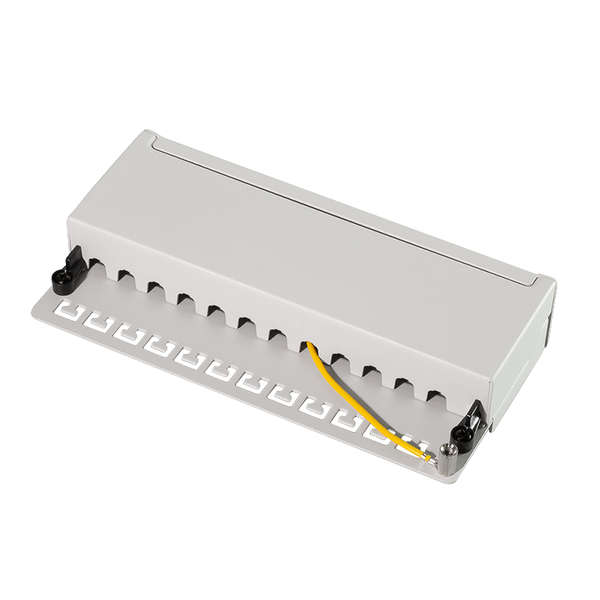 Naar omschrijving van NP0017A - Patch panel Cat.6, 12 ports, desk/wall mountable, light grey, RAL7035