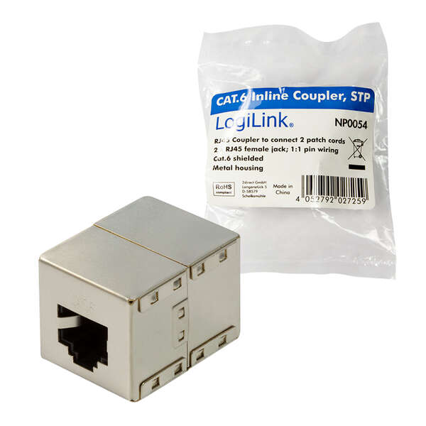 Naar omschrijving van NP0054 - RJ45 Inline Coupler, Cat.6, shielded