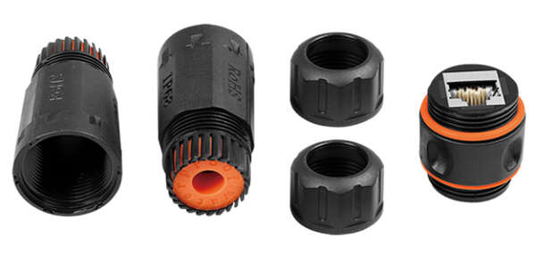 Naar omschrijving van NP0086 - Cat. 6A outdoor patch cable connector, IP68, waterproof