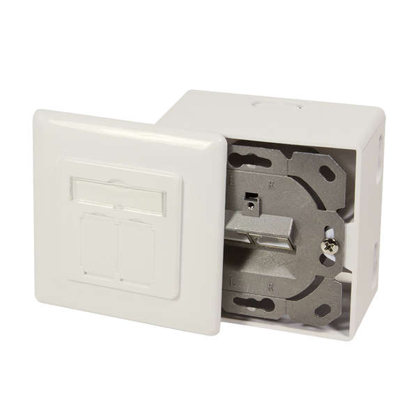 Naar omschrijving van NP0124 - Wall outlet Cat6A STP 2 voudig Wit