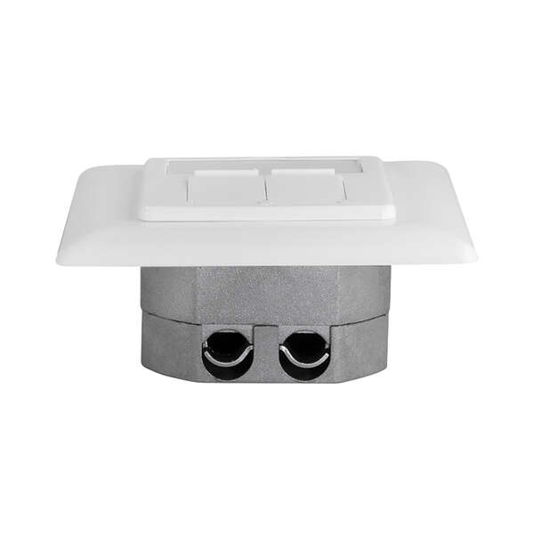 Naar omschrijving van NP0127 - Cat.6A Wall Outlet 2xRJ45 STP, vertical, signal white Ral9003