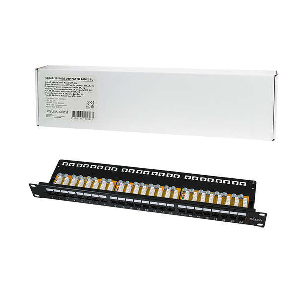 Naar omschrijving van NP0133 - Cat.6A Patch Panel 24-Port UTP, 1U, 90° IDC