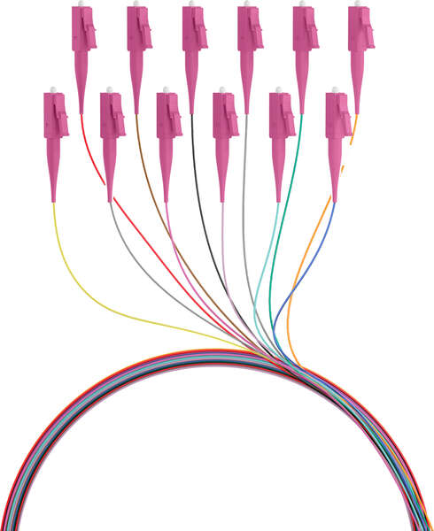 Naar omschrijving van O3483-2 - Set 12st Fiber pigtail LC 50/125Mu, OM4, 2 m