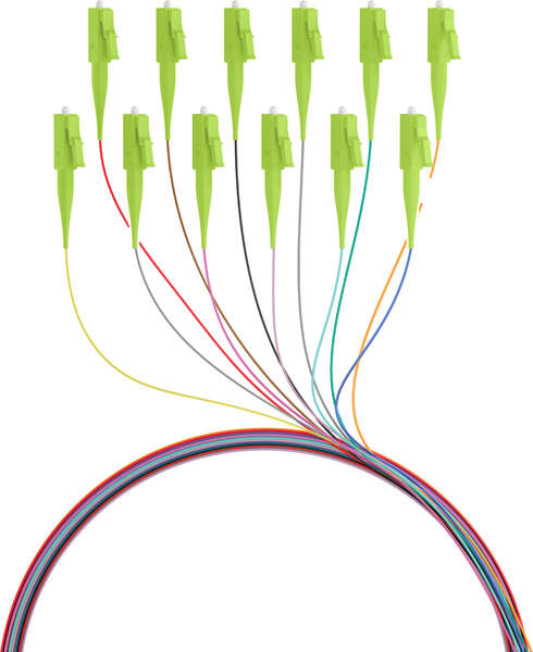 Naar omschrijving van O3483-2OM5 - Set 12st Fiber pigtail LC 50/125Mu, OM5, 2m