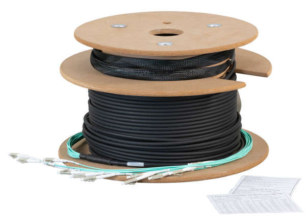 Naar omschrijving van O8322L200OM4 - Trunk cable U-DQ(ZN)BH 8 vezels 50/125, LC/LC OM4, 200 meter