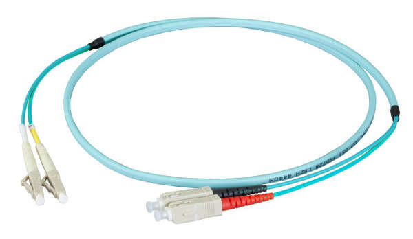 Naar omschrijving van OM3LCSC100X - Duplex GlasPatchkabel LC-SC 50/125 OM3, 10m extra mantel