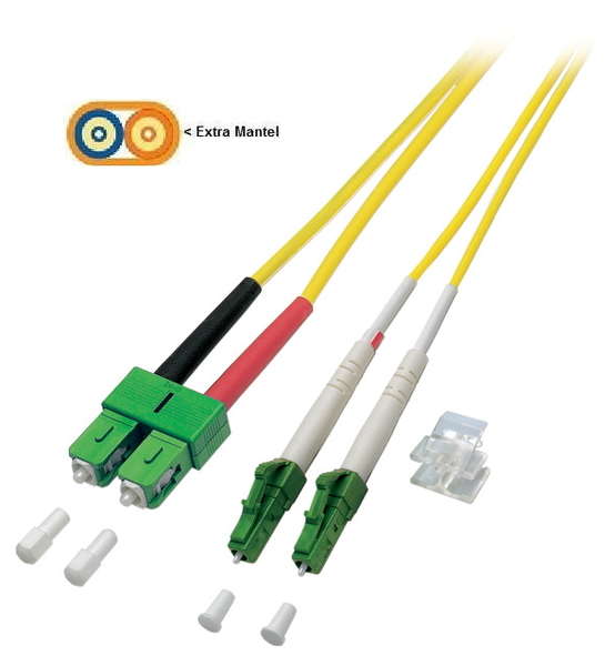 Naar omschrijving van OS2L8S8900X - Duplex Singlemode OS2 LC/APC-SC/APC, extra mantel, 90m