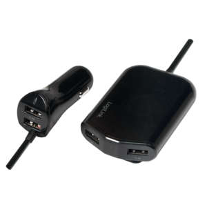 Naar omschrijving van PA0149 - USB Car Charger for front and back seat 2x2 USB ports 12W