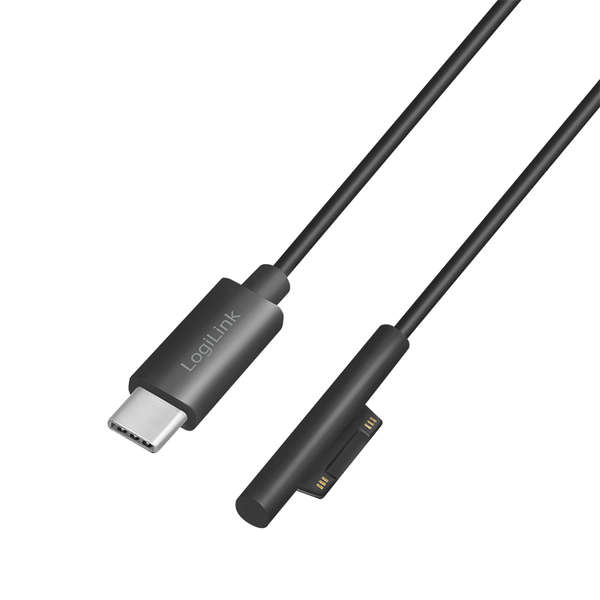 Naar omschrijving van PA0224 - USB 3.2 Gen 1 cable, USB-C/M to Surface/M (90°), PD, black, 1.8 m