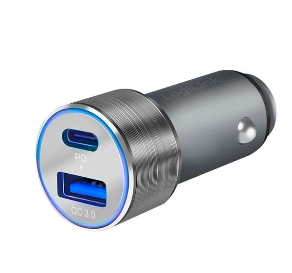 Naar omschrijving van PA0252 - USB car charger, 1x USB-C PD, 1x USB-A QC, 36 W