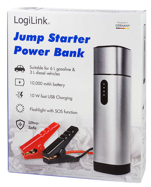 Naar omschrijving van PA0266 - Car Jump Starter, Mobile Power Bank, 10.000 mAh, w/flashlight
