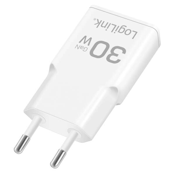 Naar omschrijving van PA0348 - USB Wall Charger, GaN, 2port, USB-AF & USB-CF, PD 30W, slim, white