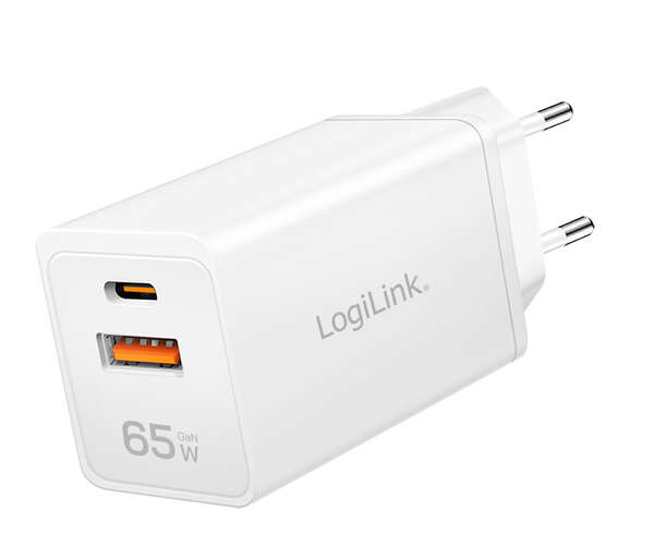 Naar omschrijving van PA0371 - USB Wall Charger, 2port, GaN, USB-AF & USB-CF , 65W, PD3.0 & QC4.0