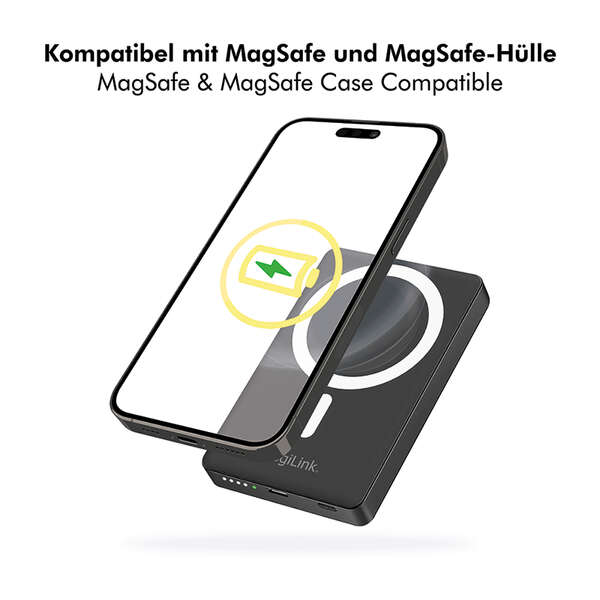 Naar omschrijving van PA0391 - Magnetic Power Bank, 10.000 mAh, USB-C, PD 20 W, w/stand, black